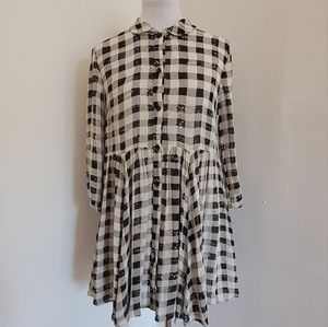 TopShop Checked Babydoll Mini Dress